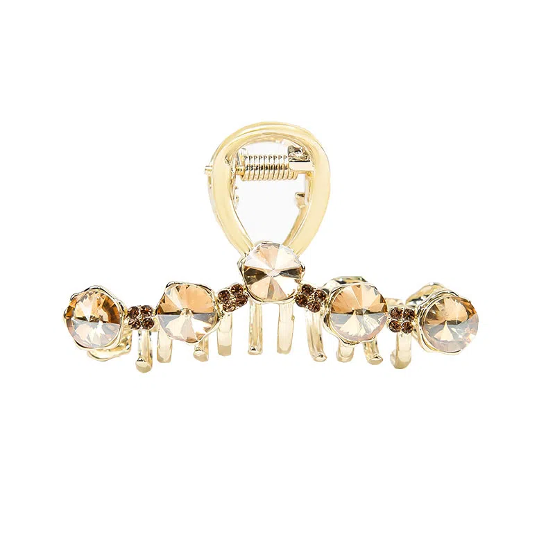 卡铂雅 金色韩流休闲设计港风气质复古镶钻极简高级感 发夹 女款