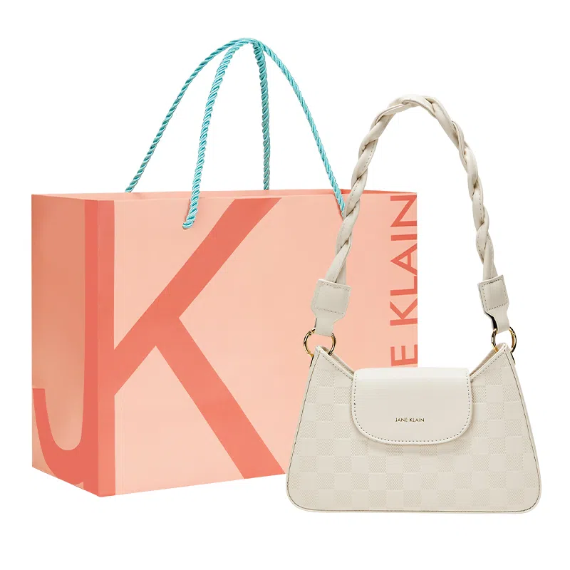 Jane Klain Woven Checkered Shoulder Bag