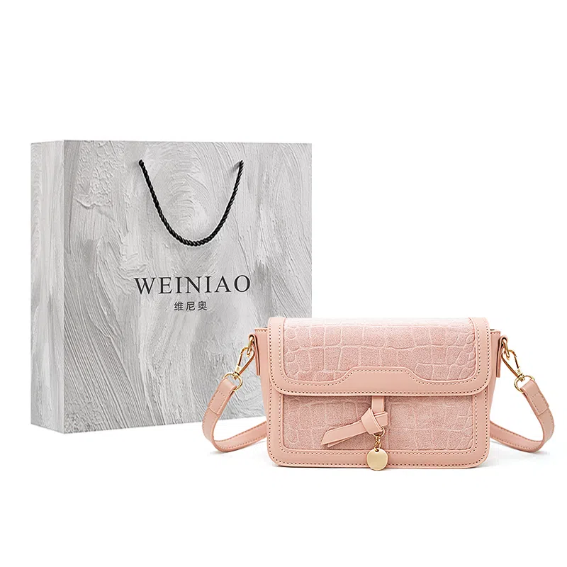 维尼奥 高级感复古小众小方包简约百搭通勤 合成革 单肩包斜挎包 女款 棕色/粉色/红色