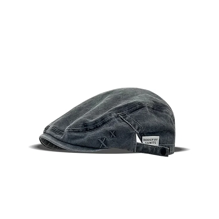 浪莎 复古牛仔前进帽英伦风大头围显脸小 棉 贝雷帽 女款