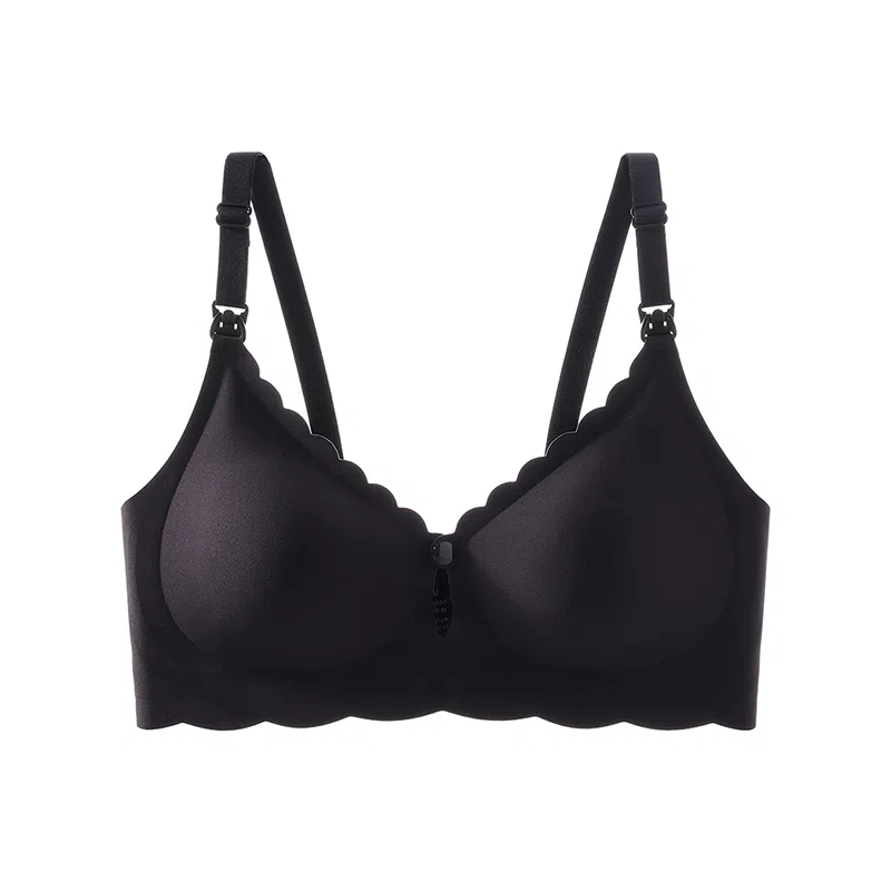 莫代尔 纯色哺乳聚拢收副乳防下垂文胸 女款