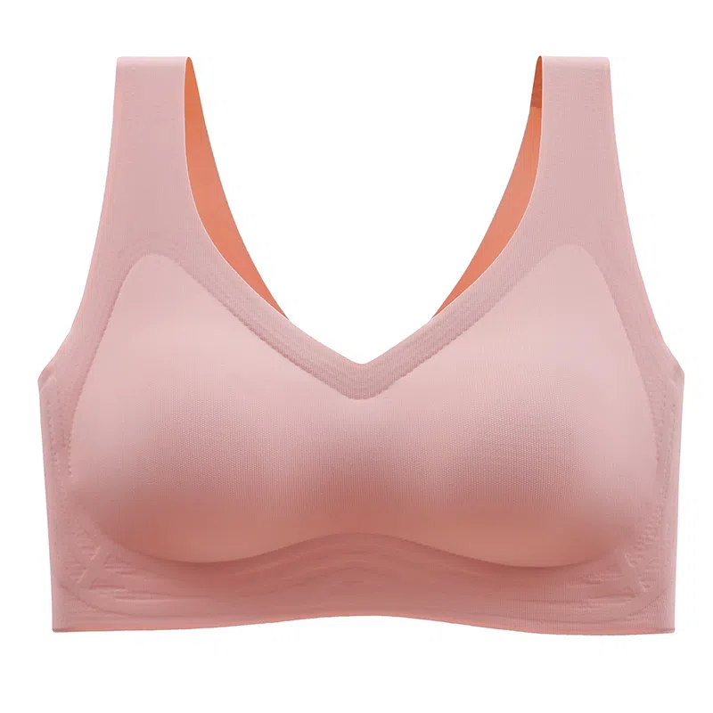 莫代尔 无痕睡眠内衣女无钢圈小胸聚拢薄款冰丝透气运动美背文胸 女款