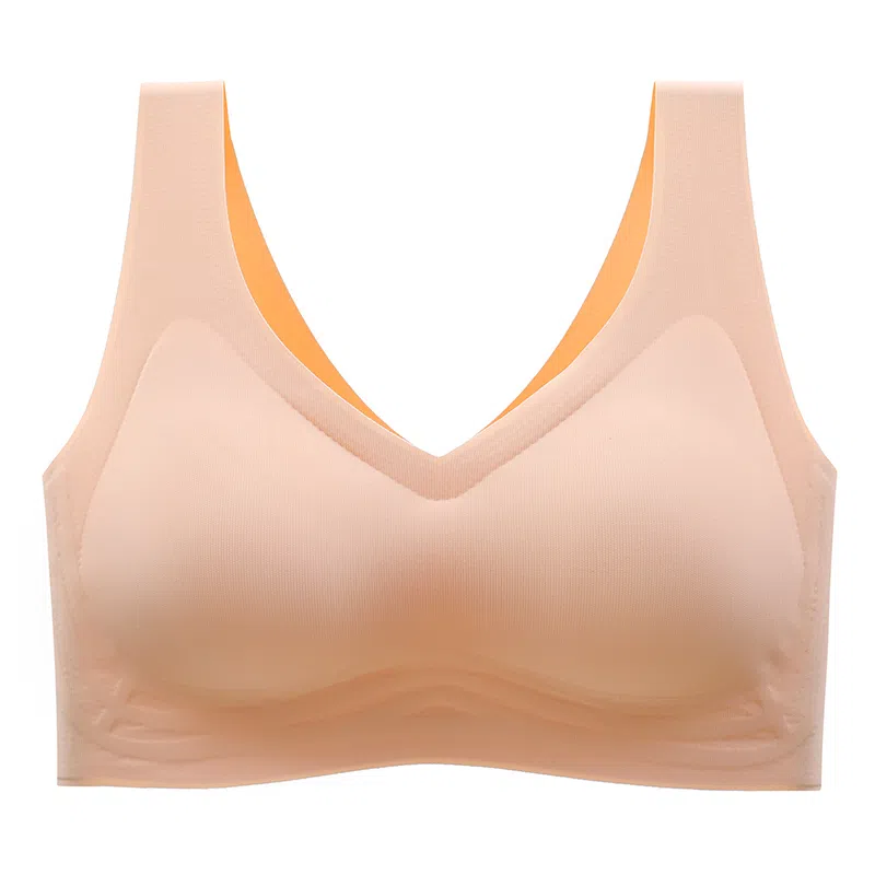 莫代尔 无痕睡眠内衣女无钢圈小胸聚拢薄款冰丝透气运动美背文胸 女款