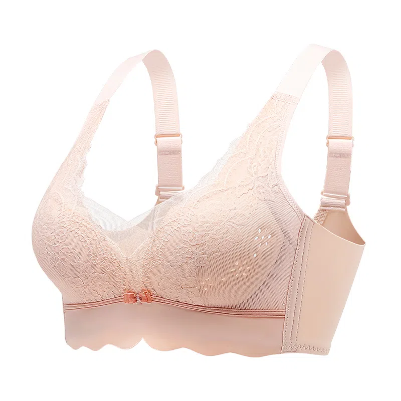莫代尔 纯色聚拢上托防下垂薄款透气无钢圈蕾丝文胸 女款