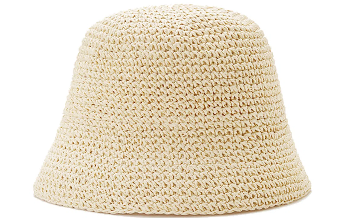 优幽兰 夏季出游精致简约显脸小洋气百搭透气海边防紫外线少女编织小清新 聚酯纤维 防晒帽 女款