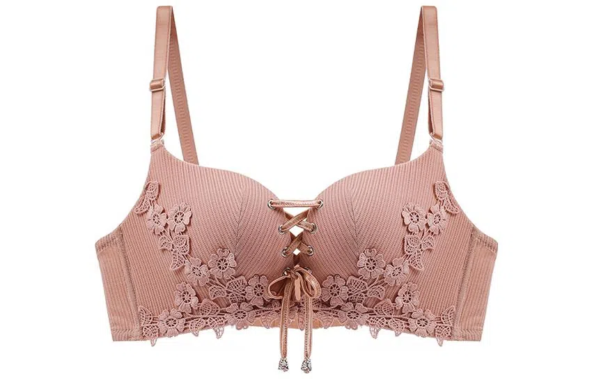 浪莎 纯色聚拢蕾丝美背文胸