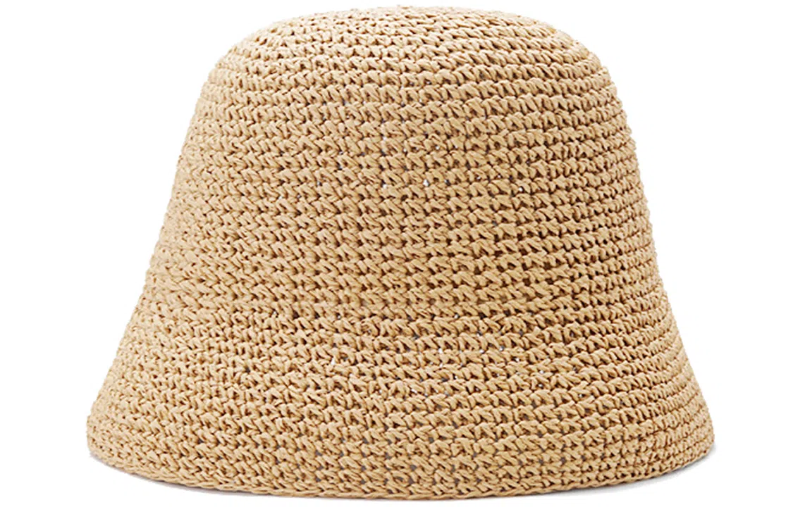 优幽兰 夏季出游精致简约显脸小洋气百搭透气海边防紫外线少女编织小清新 聚酯纤维 防晒帽 女款