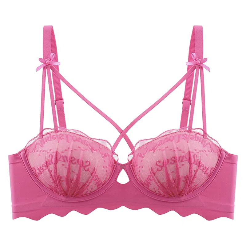 二三二三 蕾丝小胸聚拢半杯显大防下垂收副乳文胸 女款