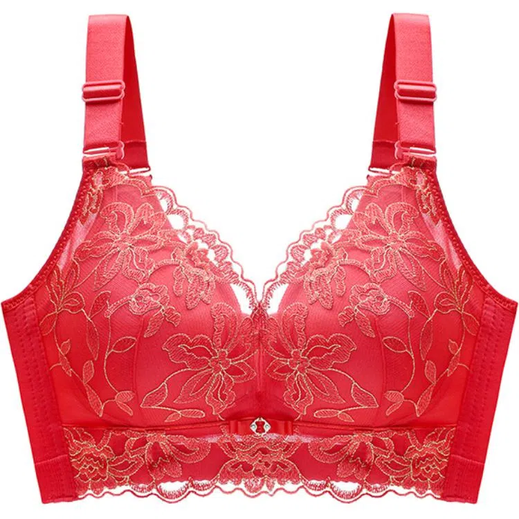 莫代尔 植物花卉聚拢收副乳防下垂简约舒适文胸 女款