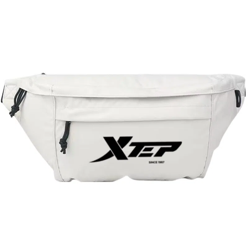 特步 腰包男女上学上课休闲百搭轻便胸包单肩通勤跑步多功能织物斜挎运动包 男女情侣款