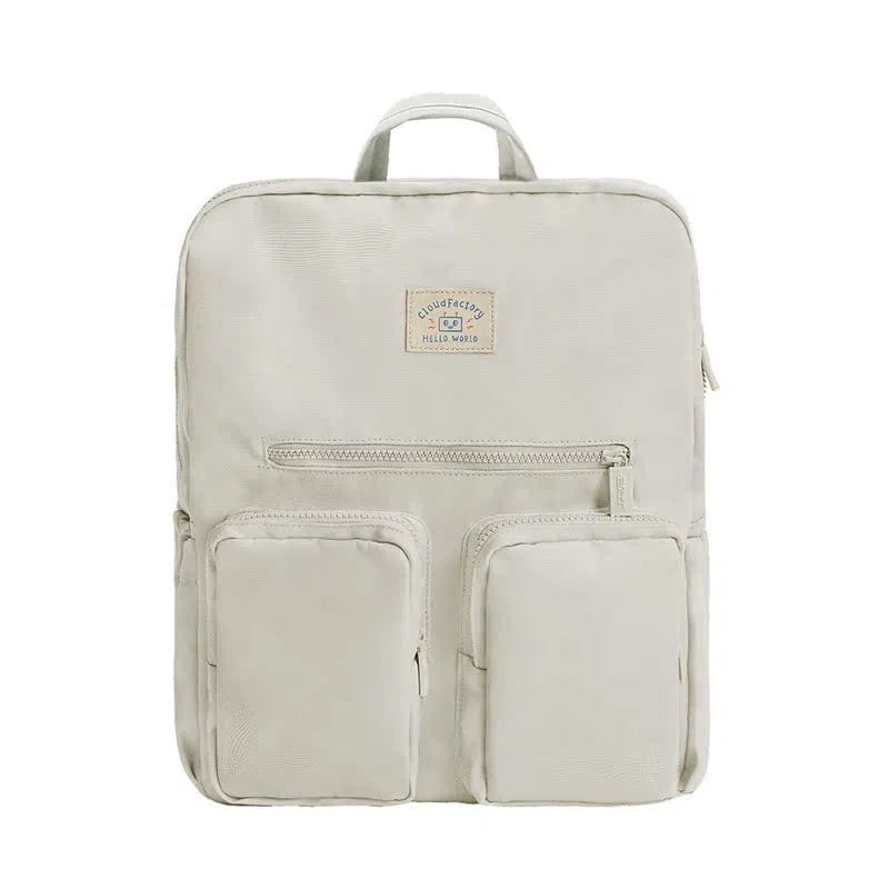 云朵工厂 休闲简约时尚百搭小众设计质感 涤纶 双肩包 中号 男女同款情侣款