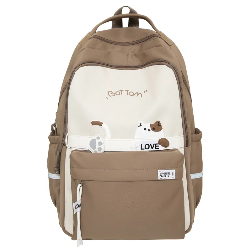 尊梵 初中高中学生大容量拉链休闲电脑包尼龙双肩包 女款 多色