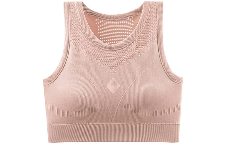 浪莎 纯色网眼运动固定杯文胸