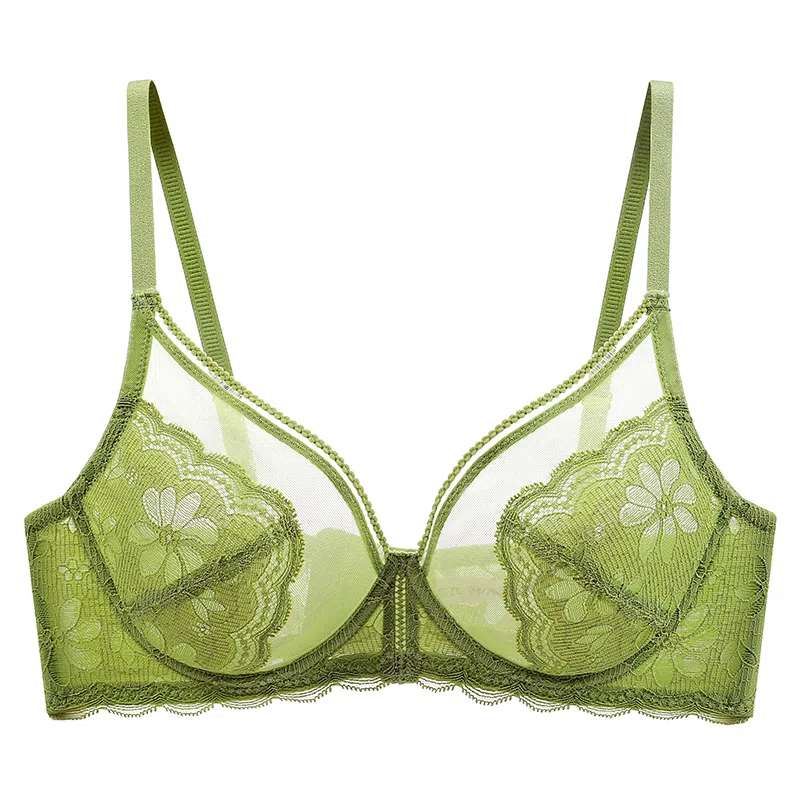 莫代尔 美背蕾丝透气无痕软支撑内衣收副乳大胸显小聚拢薄款软支撑防下垂性胸罩文胸 女款