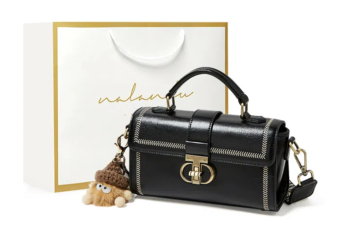 纳兰杜 包包女百搭少女包潮流高级感小众个性女包高颜值时尚女生 牛皮配合成革 单肩包手提包斜挎包 中号 女款 米白色