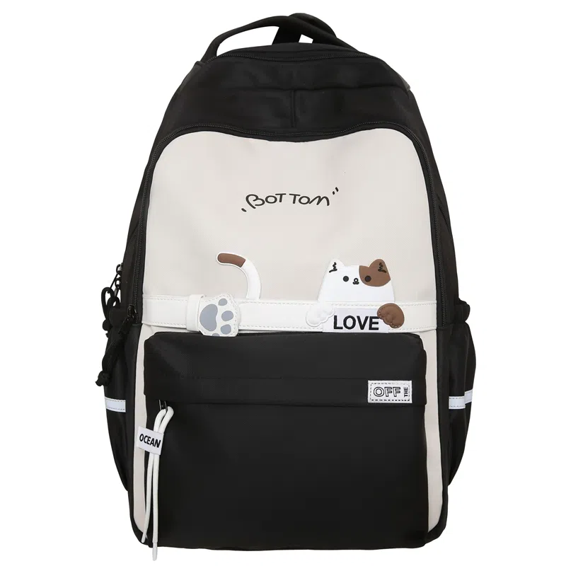 尊梵 初中高中学生大容量拉链休闲电脑包尼龙双肩包 女款 多色