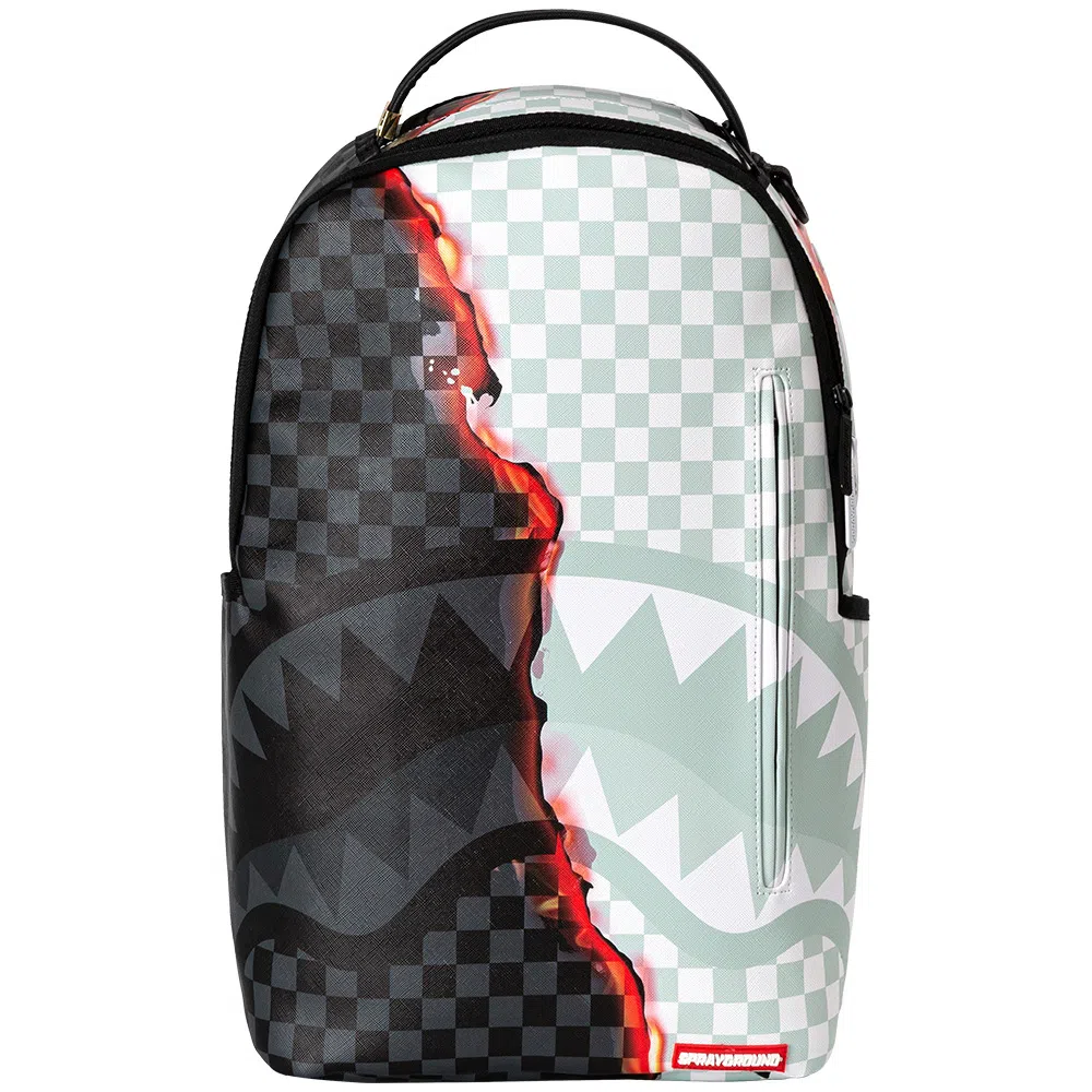 Sprayground Shark Logo Checkered Backpack