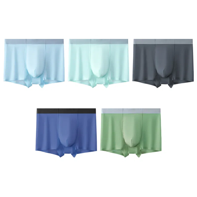 莫代尔 冰丝薄款透气四角裤青少年平角裤衩纯色简约弹力内裤 男款 组合装