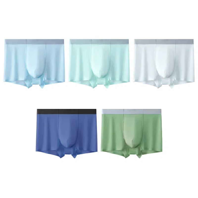 莫代尔 冰丝薄款透气四角裤青少年平角裤衩纯色简约弹力内裤 男款 组合装