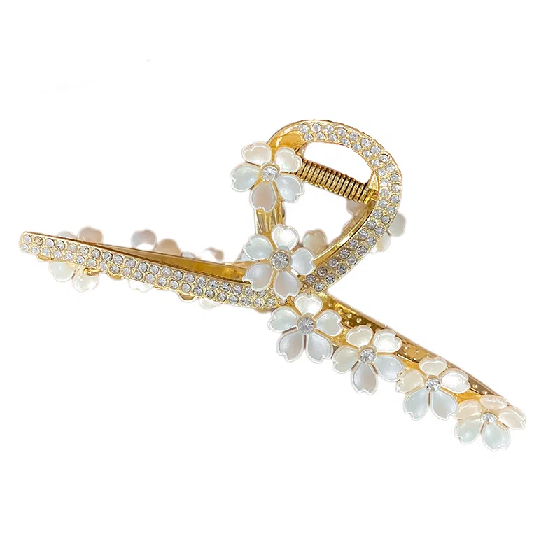 水中玉 花朵抓夹鲨鱼夹金属大号后脑勺夹子 发夹 女款