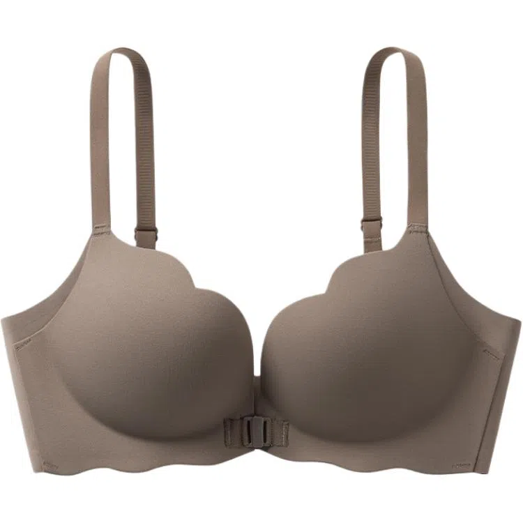 莫代尔 纯色小胸聚拢显大薄款前扣无痕文胸 女款