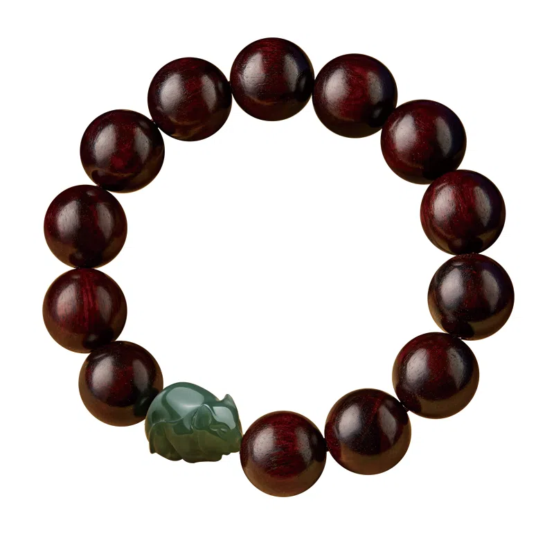 易明居 国潮新中式十二生肖  文玩盘玩佛珠念珠 复古小众设计 转运珠 木作 手串 男女同款情侣款 紫檀