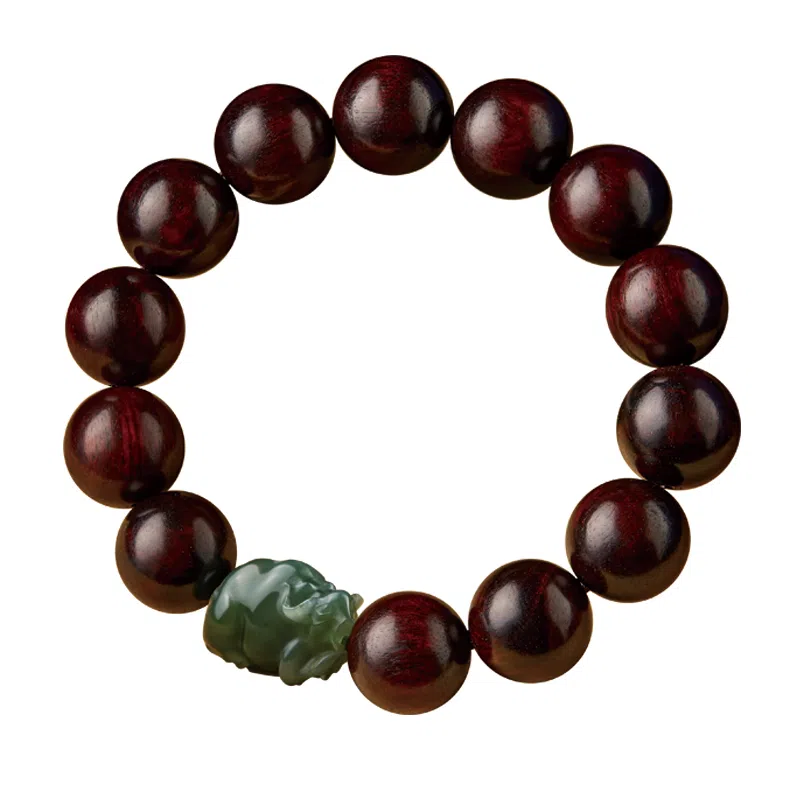 易明居 国潮新中式十二生肖  文玩盘玩佛珠念珠 复古小众设计 转运珠 木作 手串 男女同款情侣款 紫檀