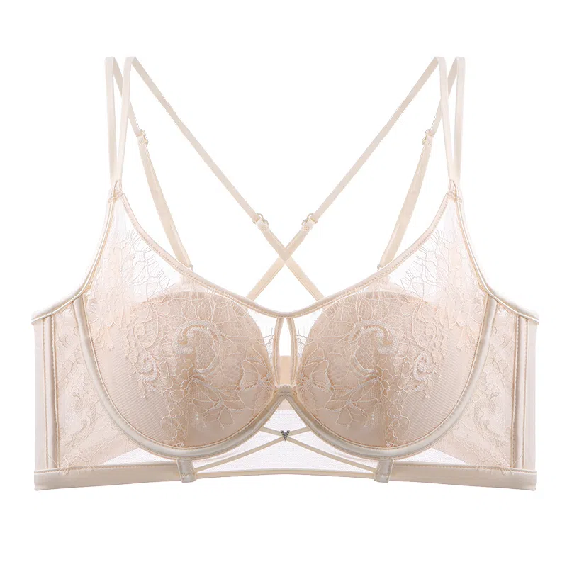 莫代尔 轻薄蕾丝芒果杯调整型收副乳聚拢矫正上托防下垂外扩大胸显小文胸 女款 组合装