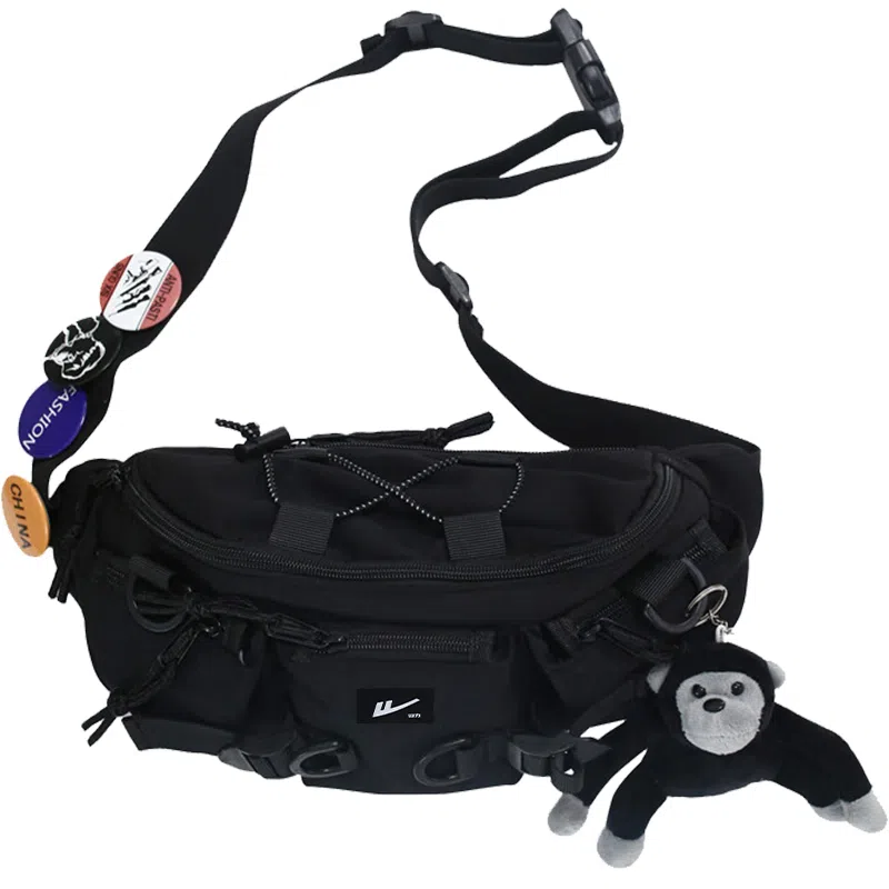 Warrior Nylon Chest Waist Bag Black
