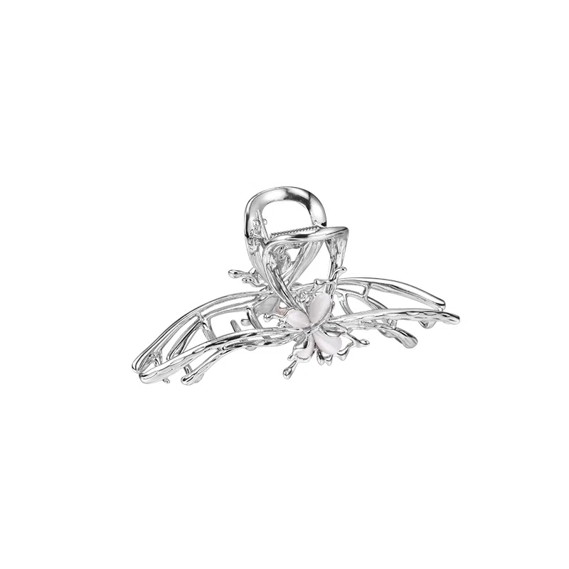 芒果饰品 清冷感蝴蝶金属后脑勺鲨鱼夹高级感 猫眼石 发夹 女款