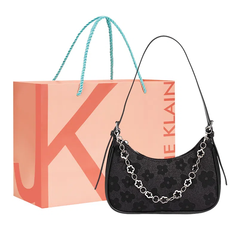 Jane Klain Blue Floral Chain Bag