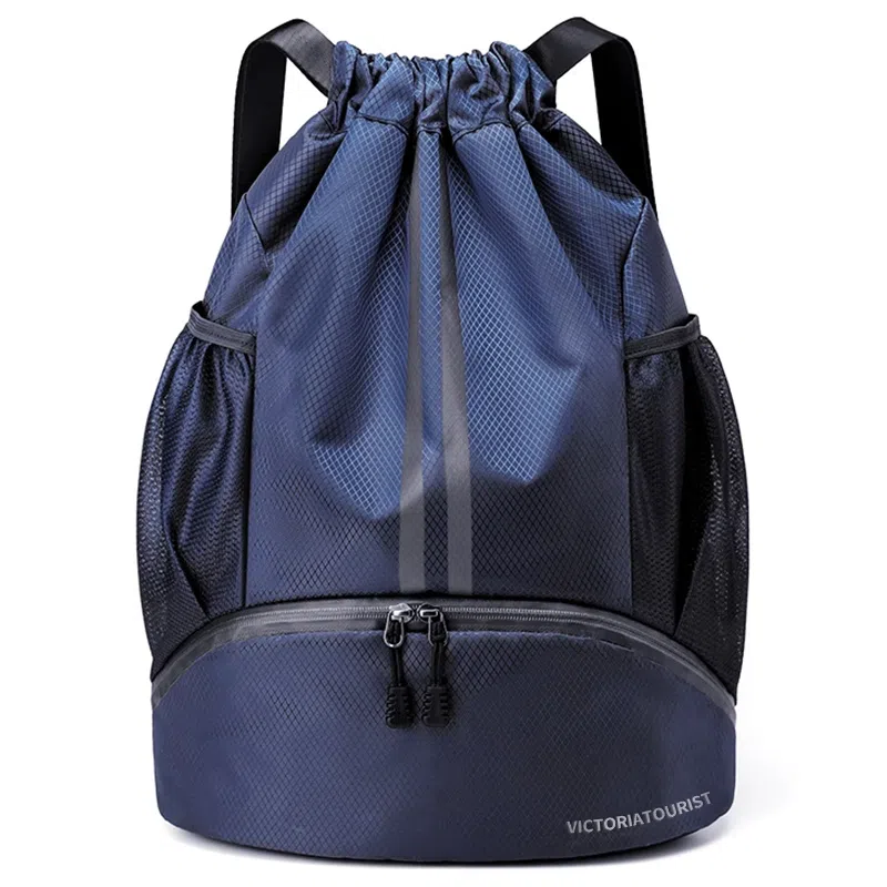 维多利亚旅行者 篮球包大容量收纳抽绳 双肩包 男女 干湿分离束口袋健身包  多色
