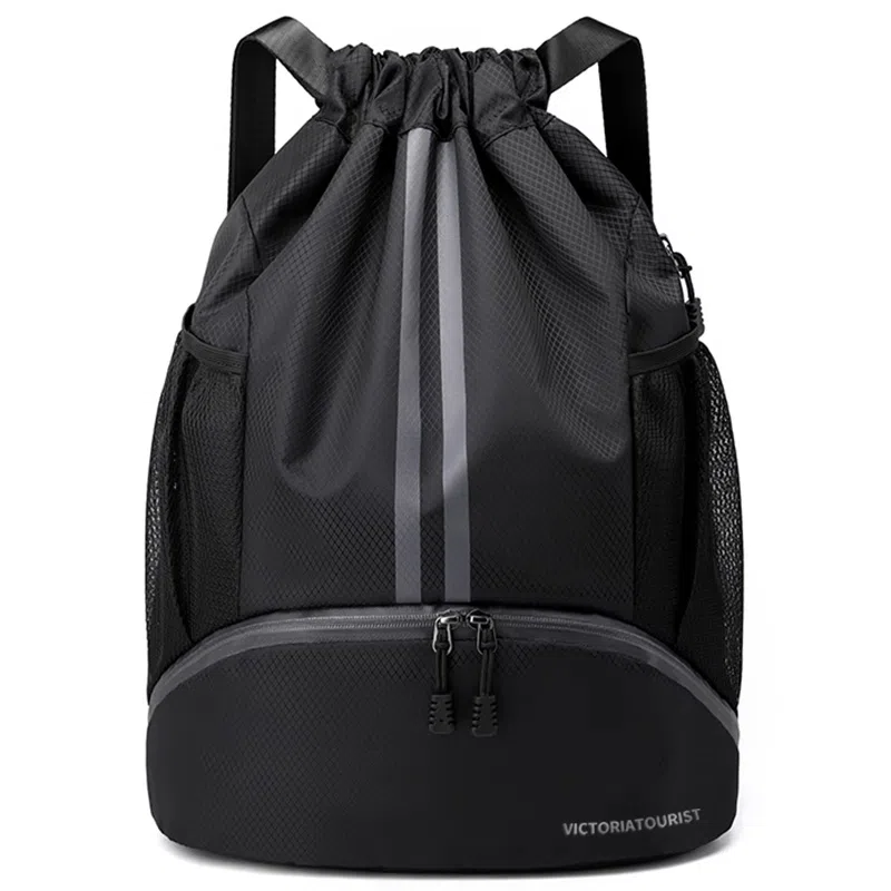 维多利亚旅行者 篮球包大容量收纳抽绳 双肩包 男女 干湿分离束口袋健身包  多色