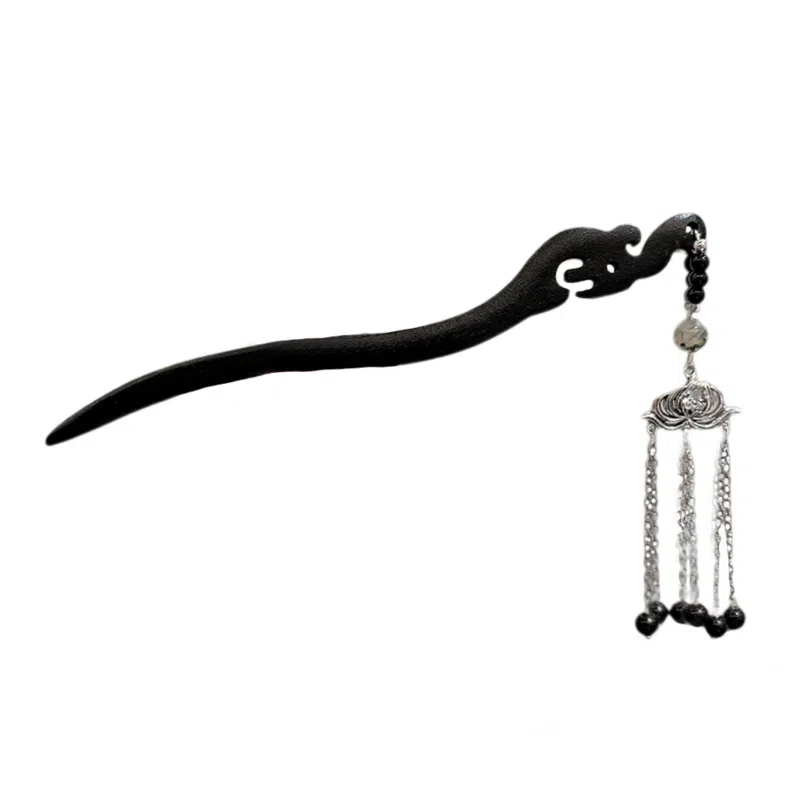 水中玉 莲花流苏木簪 新中式国风发钗步摇发饰 发簪 女款