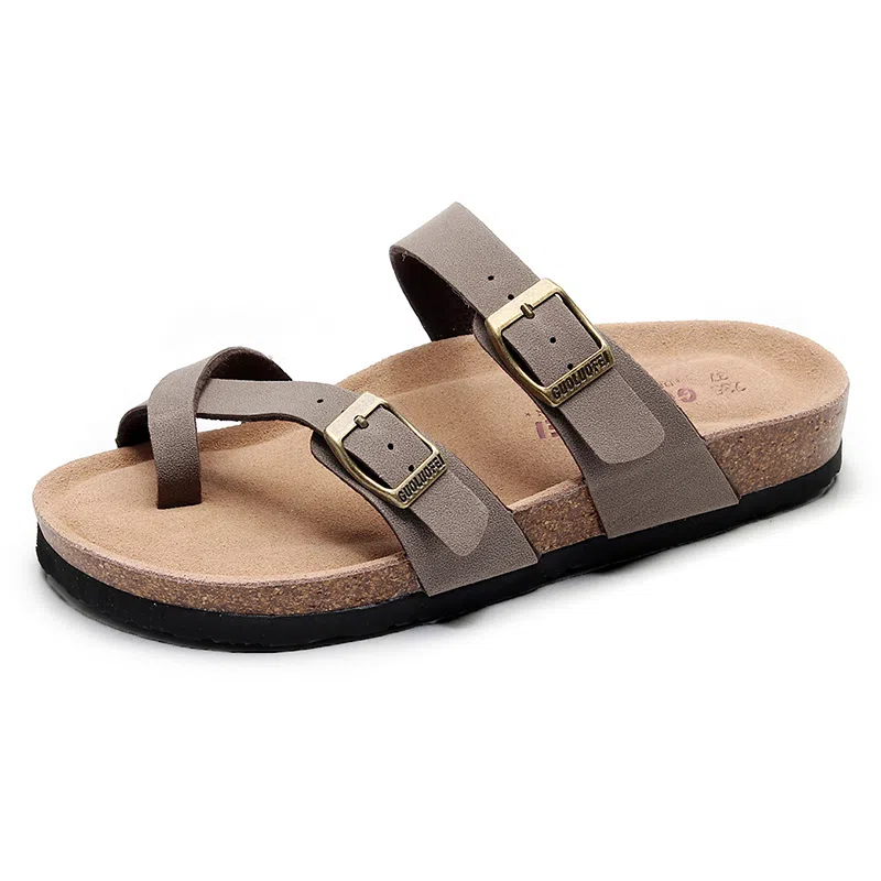 果洛菲 软木拖时尚百搭平底套趾沙滩鞋夹脚勃肯鞋外穿拖鞋 男女同款