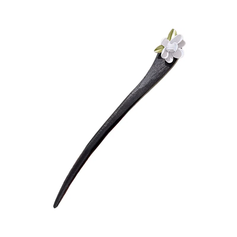 水中玉 栀子花香古风黑木现代盘发新中式高级感国风钗子 发簪 女款
