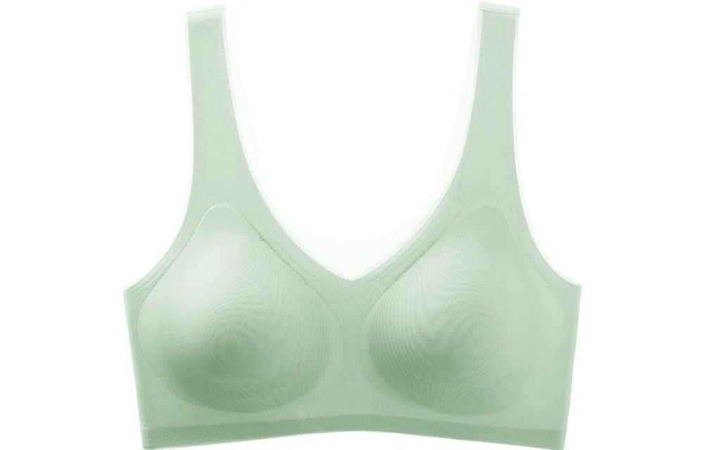 浪莎 纯色透气无痕薄款文胸 绿色
