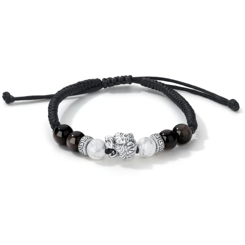 宝瑕 一夜豹富小众简约新中式国潮 黑曜石 手链 男款