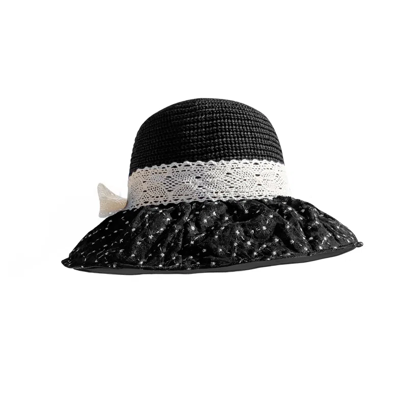 稻草人 帽子夏季新款太阳帽大帽檐防紫外线户外防晒遮阳帽 聚酯纤维 渔夫帽 女款 多色可选