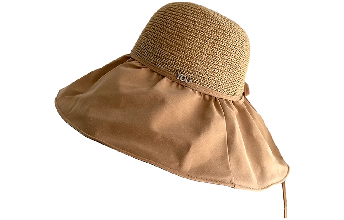 优幽兰 休闲大头围韩版显脸小设计感宽檐实用小众旅游 聚酯纤维 防晒帽 女款