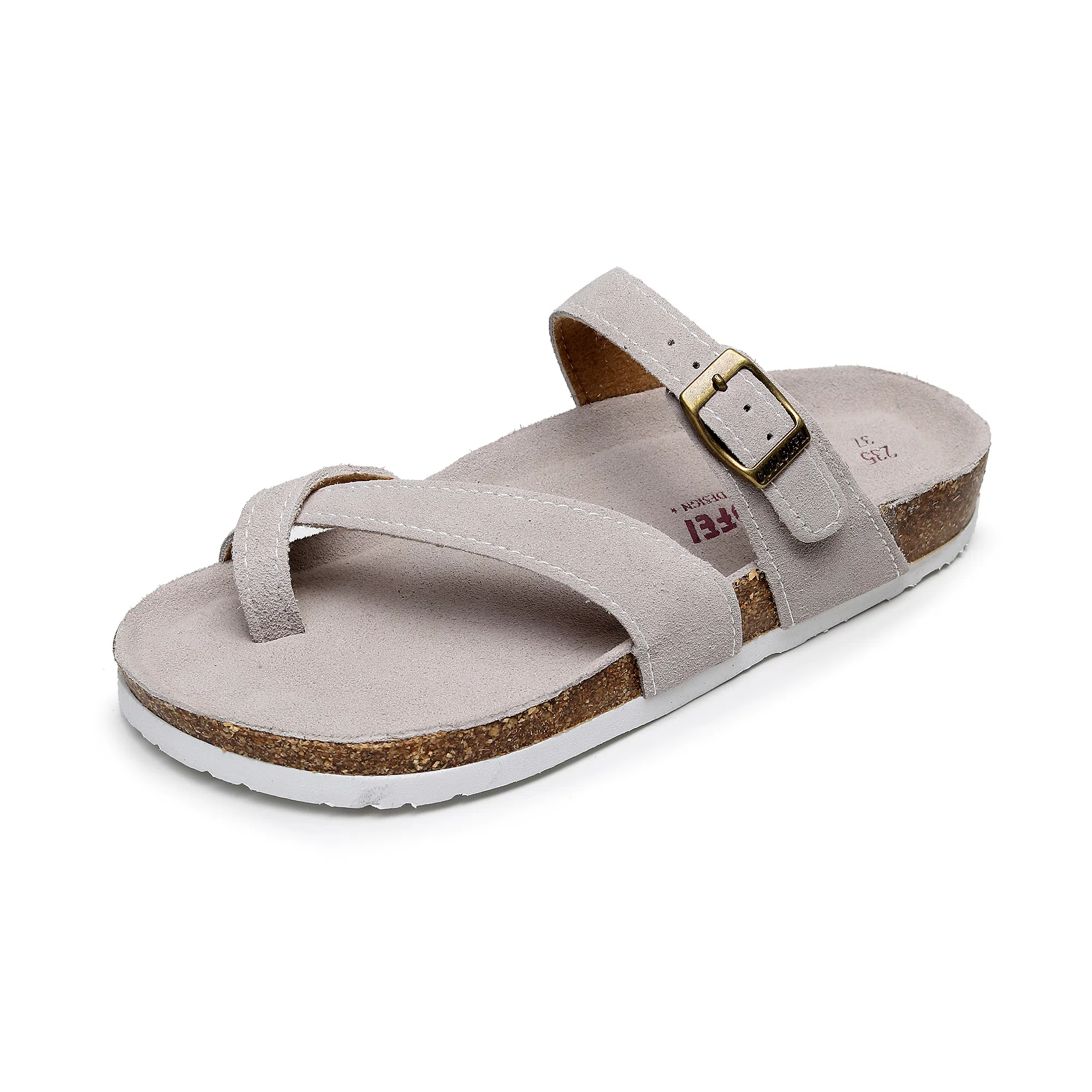 果洛菲 夏季套趾软木拖平底外穿防滑沙滩鞋夹角人字拖鞋 男女同款