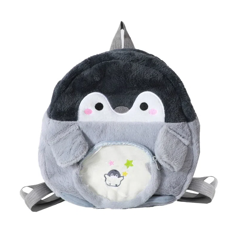 一点潮玩 小企鹅毛绒双肩包 配随机公仔挂件休闲小书包 玩偶周边