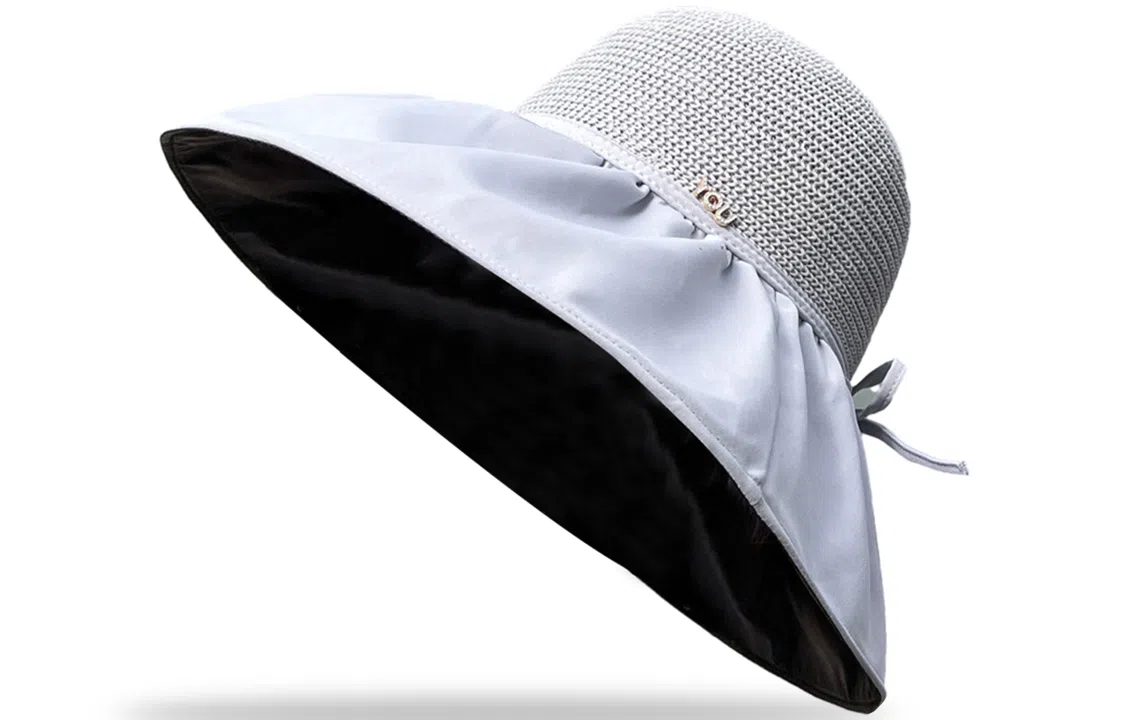 优幽兰 休闲大头围韩版显脸小设计感宽檐实用小众旅游 聚酯纤维 防晒帽 女款