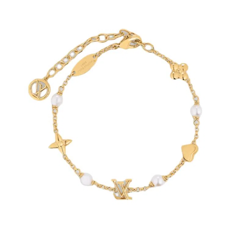 Louis Vuitton Logo Metal Bracelet Gold