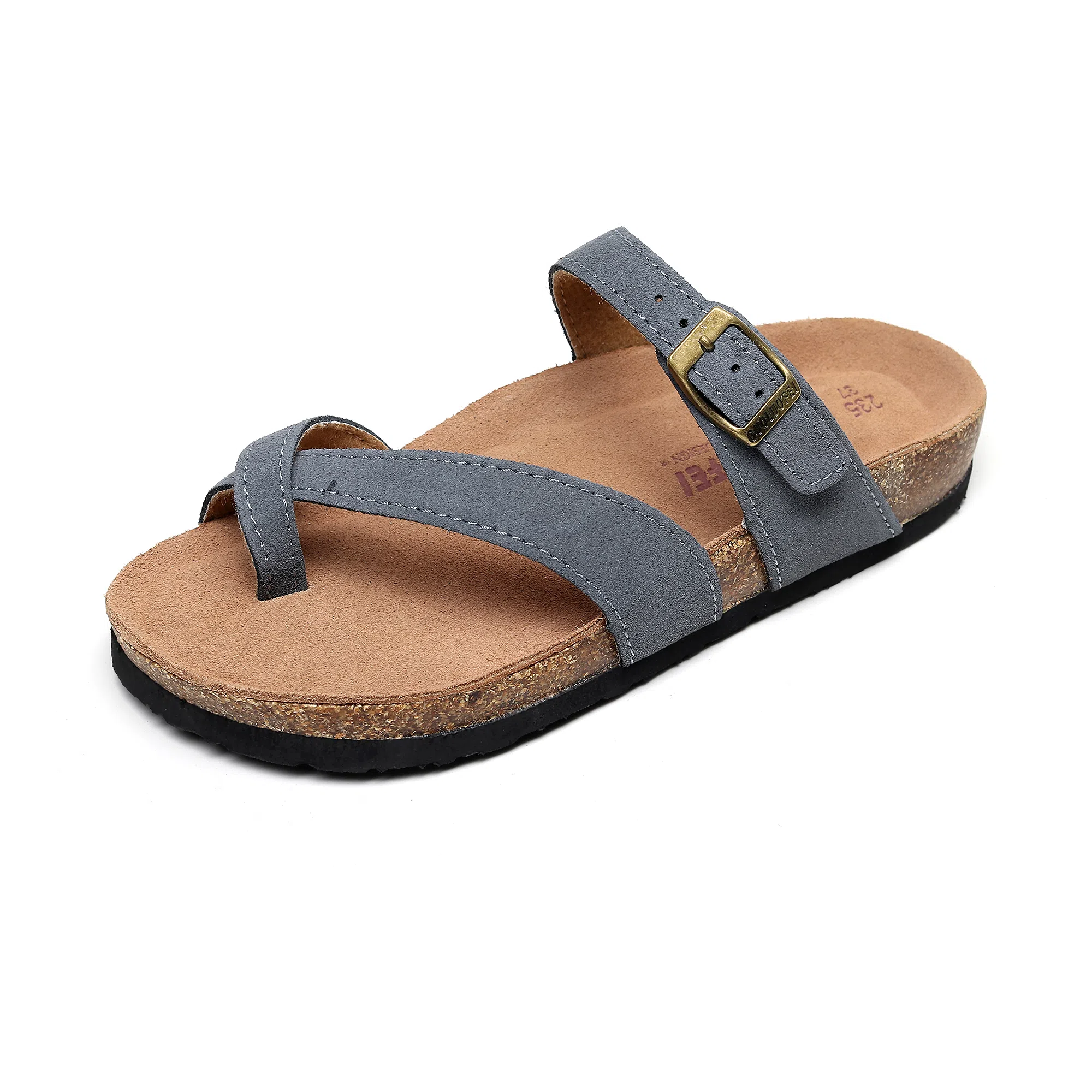 果洛菲 夏季套趾软木拖平底外穿防滑沙滩鞋夹角人字拖鞋 男女同款