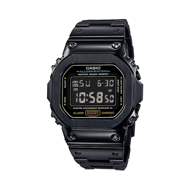 CASIO DW-5600E-1 Black Reverse Display Steel Band