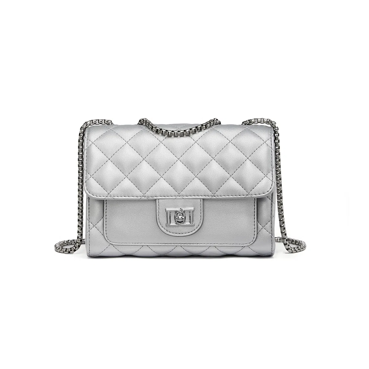 红蜻蜓 经典复古潮流时尚小众简约高级感通勤百搭菱格大容量 牛皮真皮 链条小方包斜挎单肩包 常规 女款 黑色/白色