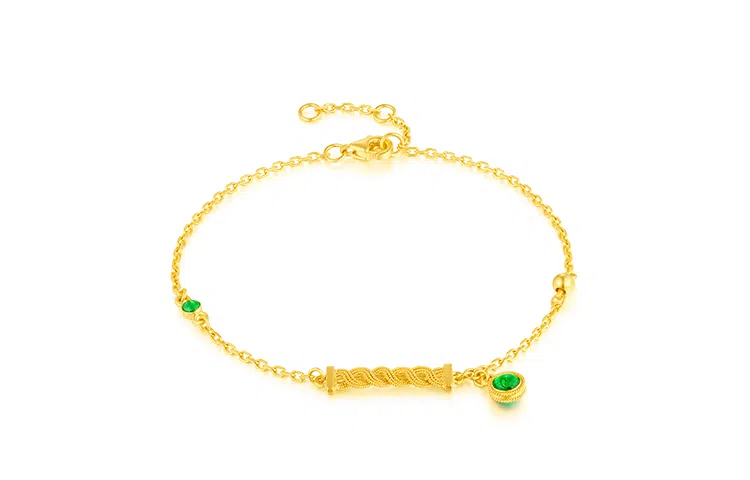 曼卡龙  花丝小鲤想 小石潭记 小众设计风 古法手工花丝工艺 足金 按克计价 黄金手链 女款