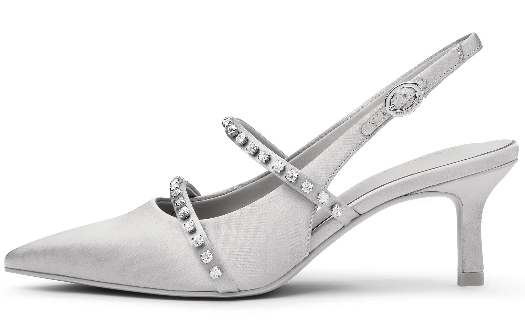 CHARLES&KEITH Textured Rhinestone Sandals 6.3cm