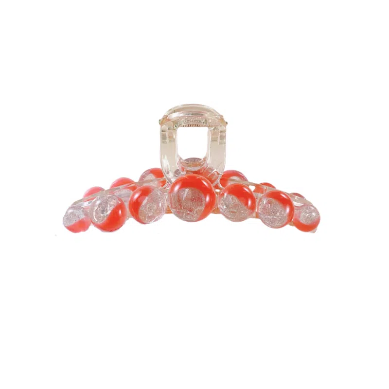 尚先生 高级感冰透红色圆珠抓夹国风时尚设计发夹后脑勺发抓气质轻奢发夹 头饰 女款